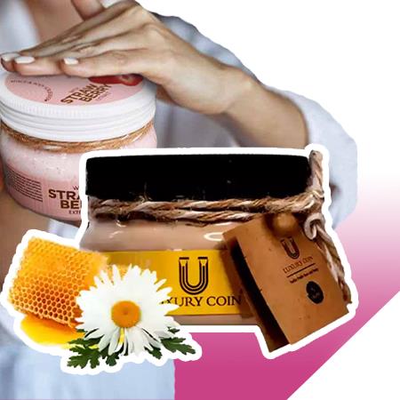 ماسک اسکراب بزرگ پوست صورت+بدن عسل و بابونه