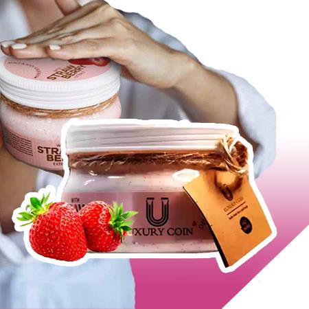 ماسک اسکراب بزرگ پوست صورت+بدن توت فرنگی