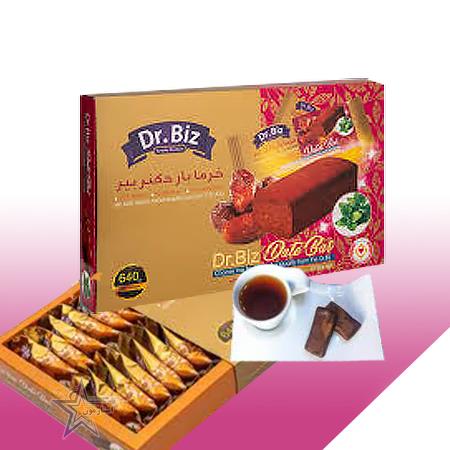 خرمابار پذیرایی شکلاتی تقویتی(ترکیب خرما و هسته خرما غنی شده)